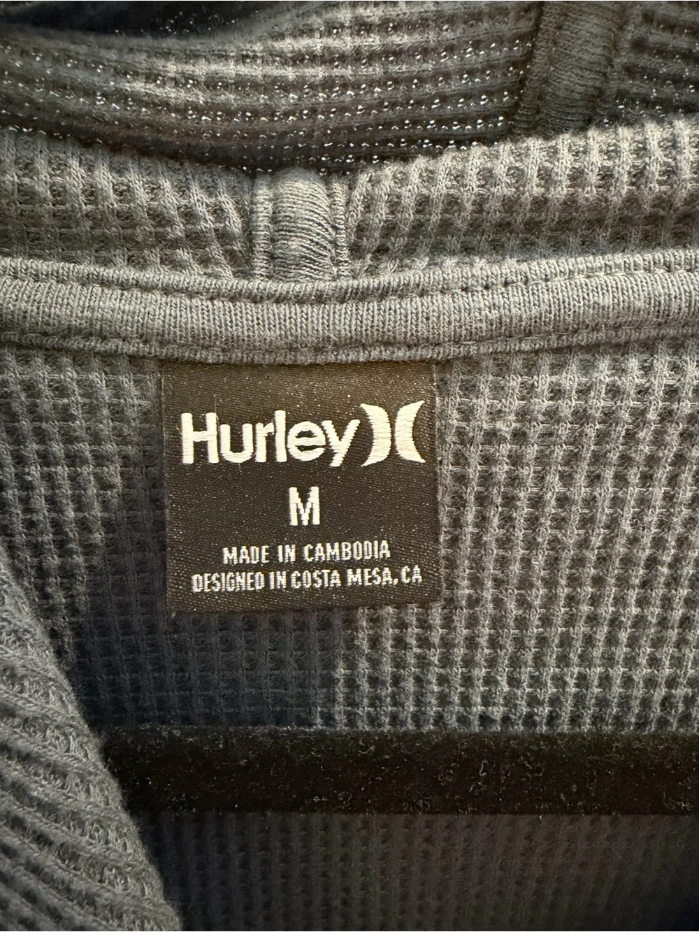 Hurley Men's Crewneck Waffle Hoodie in Sage